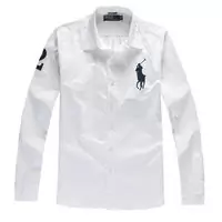 chemise hommes ralph lauren populaire coton 2013 polo big pony berlin white